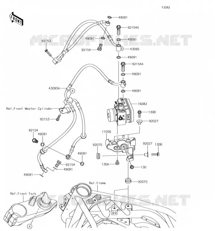 DURITE DE FREIN Kawasaki MOTOS 1000 2018 NINJA H2  ZX1000XJFA