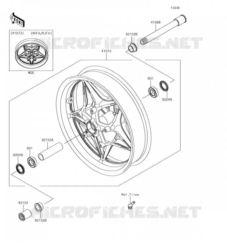 ROUE AVANT Kawasaki MOTOS 1000 2018 NINJA H2  ZX1000XJFA