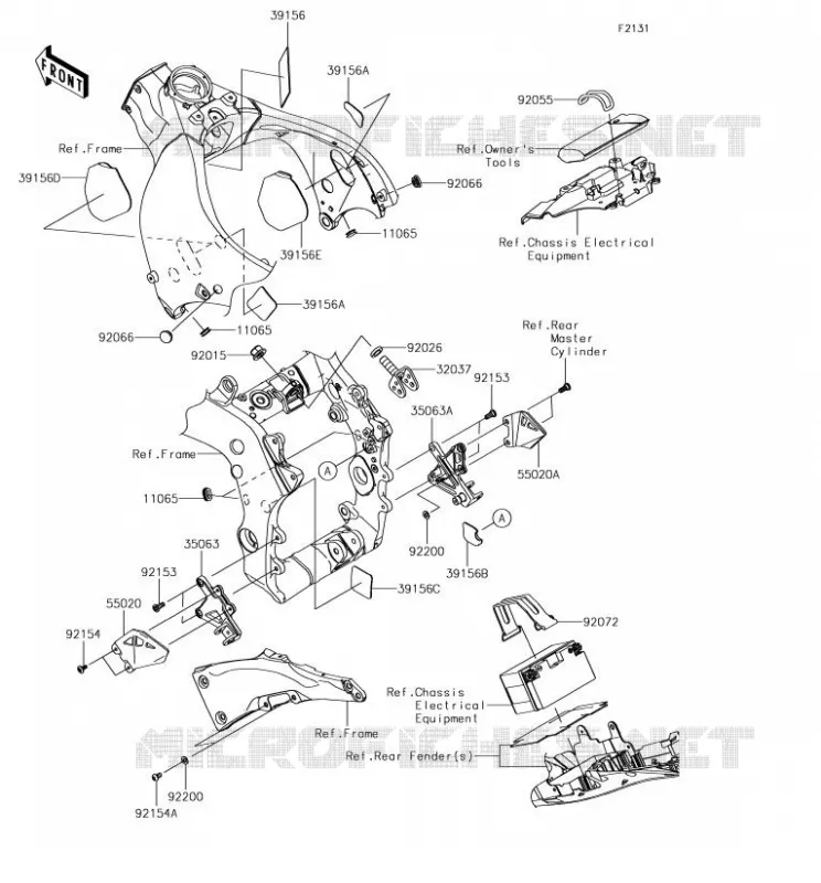 PIECE DE CADRE (COUVERTURE) Kawasaki MOTOS 1000 2018 NINJA ZX-10RR  ZX1000ZJF