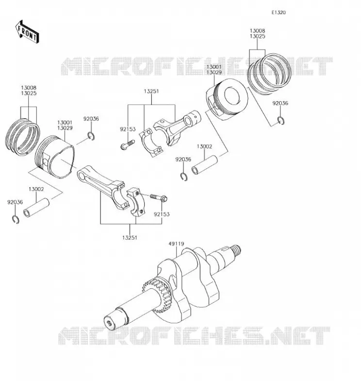 VILEBREQUIN/PISTON Kawasaki SSV 620 2018 MULE 4010 TRANS 4X4  KAF620VJF