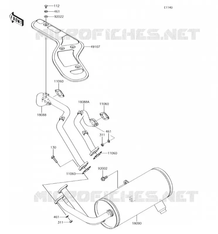 &Eacute;CHAPPEMENT Kawasaki SSV 620 2018 MULE 4010 4X4  KAF620TJF