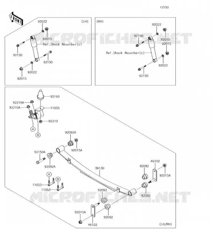 SUSPENSION ARRI&Egrave;RE Kawasaki SSV 620 2018 MULE 4010 4X4  KAF620MJF