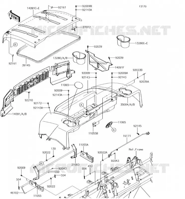 GARDE BOUE Kawasaki SSV 620 2018 MULE 4010 4X4  KAF620MJF