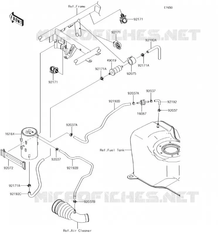 SYSTEME D'EVAPORATION CARBURANT Kawasaki SSV 400 2018 MULE SX  KAF400JJF