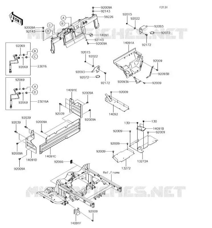 PIECE DE CADRE (COUVERTURE) Kawasaki SSV 620 2018 MULE 4000  KAF620PJF