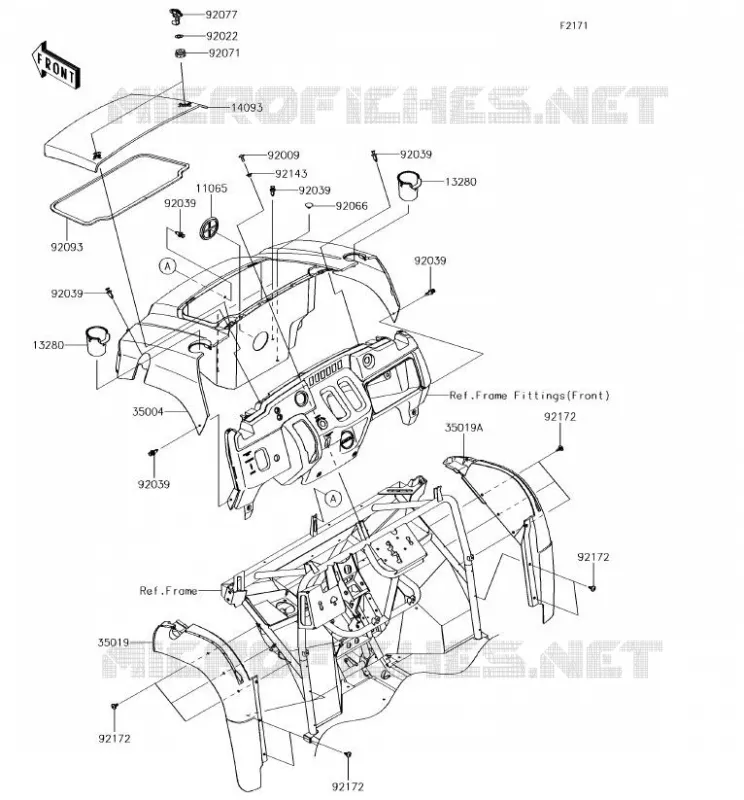 GARDE BOUE AVANT Kawasaki SSV 400 2018 MULE SX  KAF400MJF