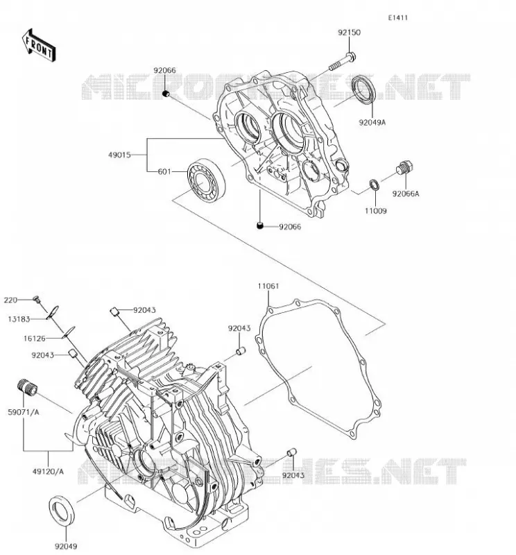 CARTER MOTEUR(S) Kawasaki SSV 400 2018 MULE SX 4X4  KAF400KJF
