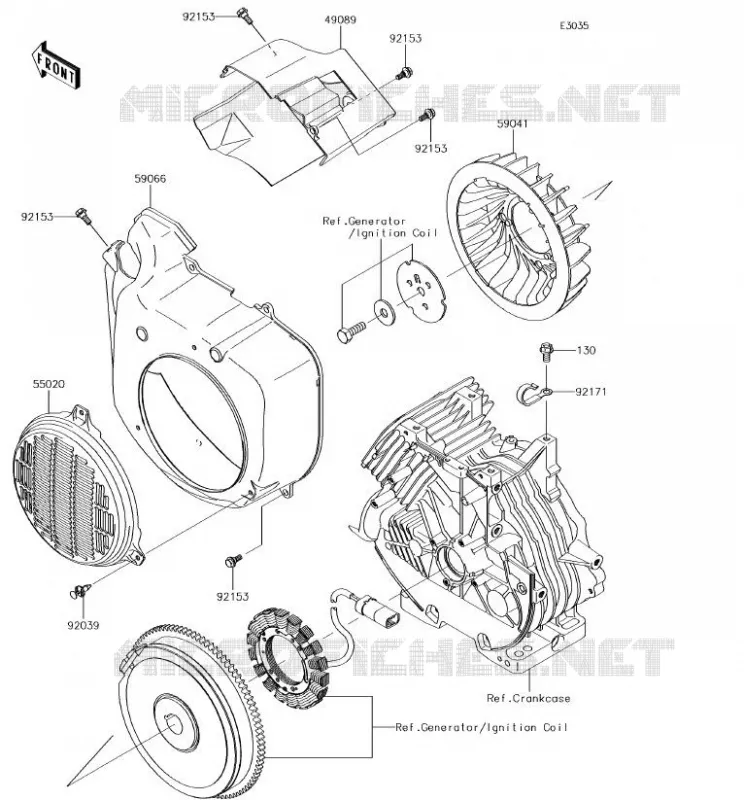 REFROIDISSEMENT Kawasaki SSV 400 2018 MULE SX 4X4  KAF400KJF