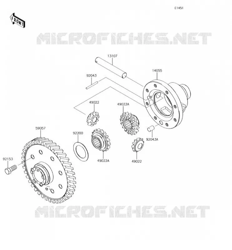 DIFFERENTIEL Kawasaki SSV 400 2018 MULE SX 4X4  KAF400HJF