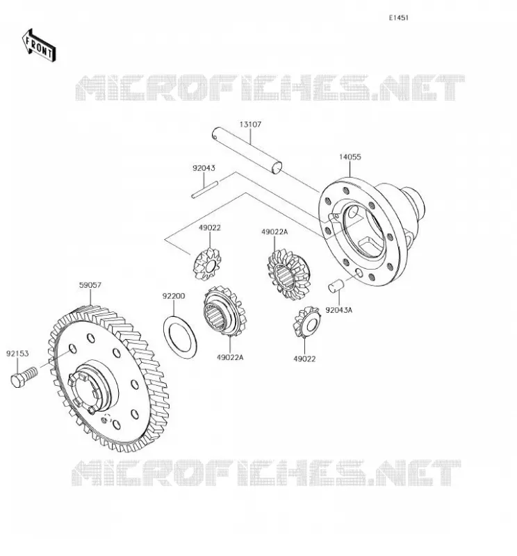 DIFFERENTIEL Kawasaki SSV 400 2018 MULE SX 4X4  KAF400HJF