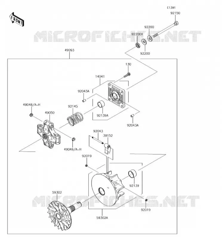 VARIATEUR Kawasaki SSV 400 2018 MULE SX 4X4  KAF400HJF