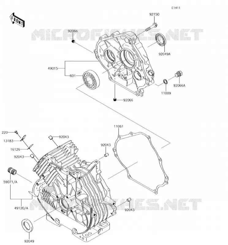 CARTER MOTEUR(S) Kawasaki SSV 400 2018 MULE SX 4X4  KAF400HJF