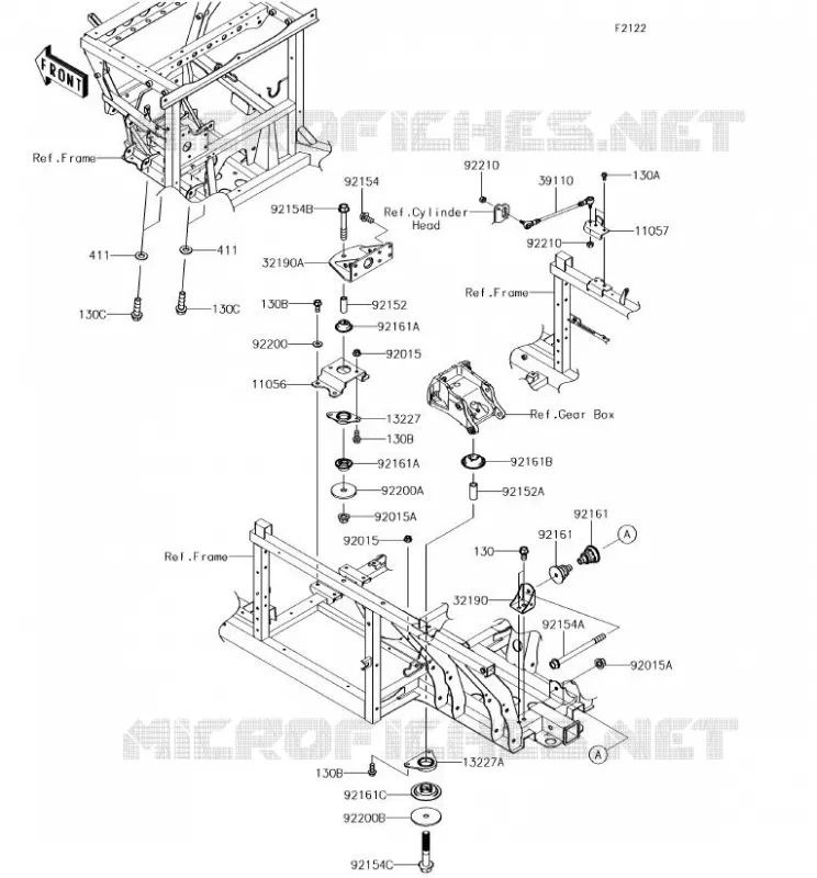 SUPPORT MOTEUR Kawasaki SSV 1000 2018 MULE PRO-DXT  KAF1000BJF
