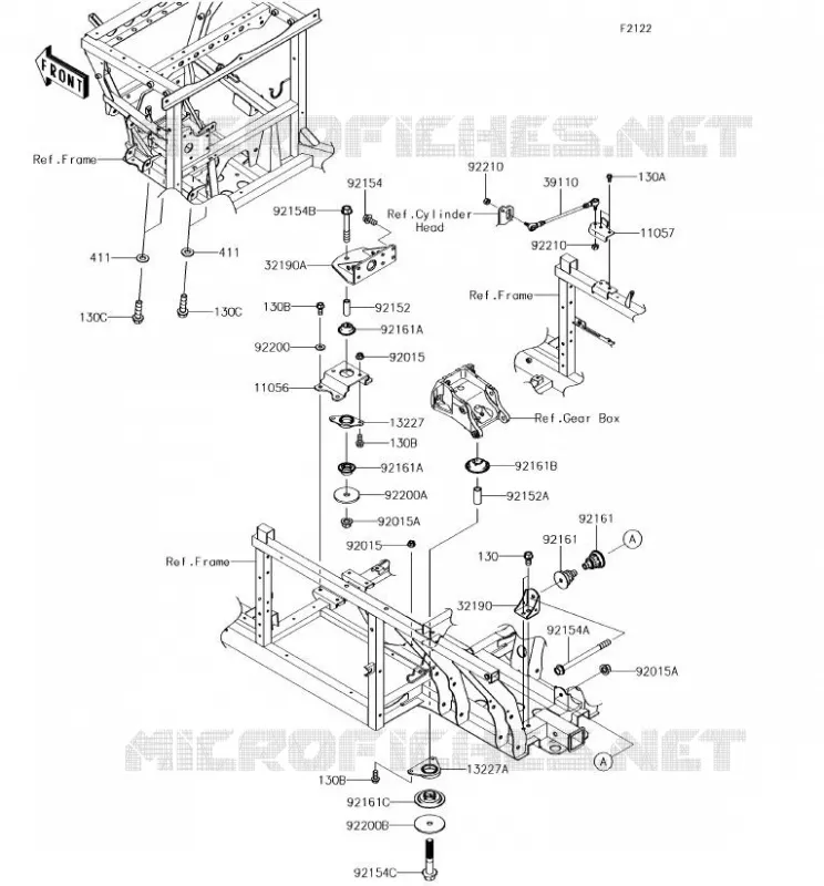 SUPPORT MOTEUR Kawasaki SSV 1000 2018 MULE PRO-DXT  KAF1000BJF