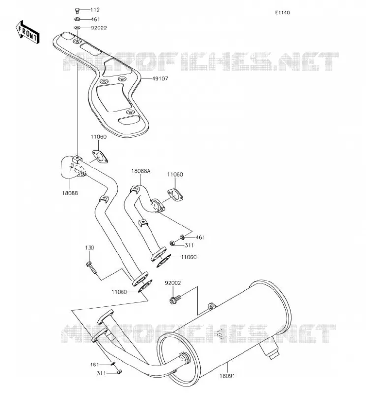 &Eacute;CHAPPEMENT Kawasaki SSV 620 2018 MULE 4010 TRANS 4X4  KAF620XJF