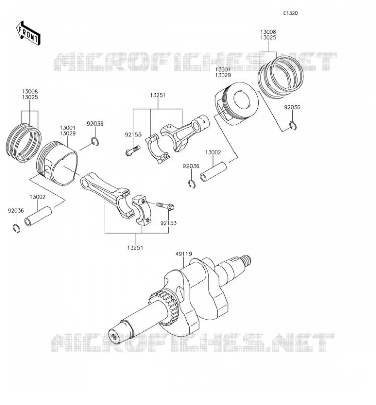 VILEBREQUIN/PISTON Kawasaki SSV 620 2018 MULE 4010 TRANS 4X4  KAF620XJF