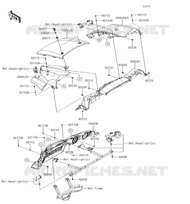 GARDE BOUE AVANT Kawasaki SSV 800 2018 TERYX 4  KRT800FJF