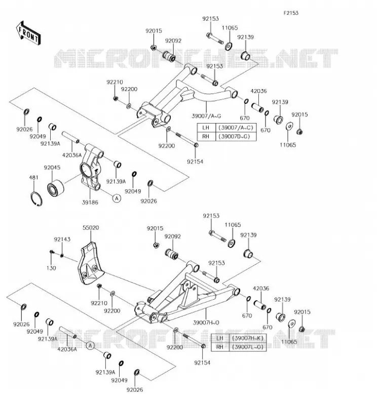 SUSPENSION ARRI&Egrave;RE Kawasaki SSV 800 2018 TERYX 4  KRT800GJF