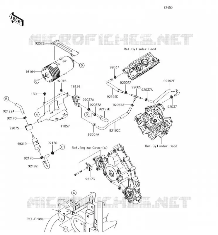 SYSTEME D'EVAPORATION CARBURANT(CA) Kawasaki SSV 800 2018 TERYX 4  KRT800GJF