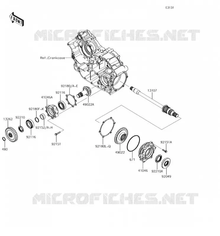 PIGNON CONIQUE AVANT Kawasaki SSV 800 2018 TERYX  KRF800GJF