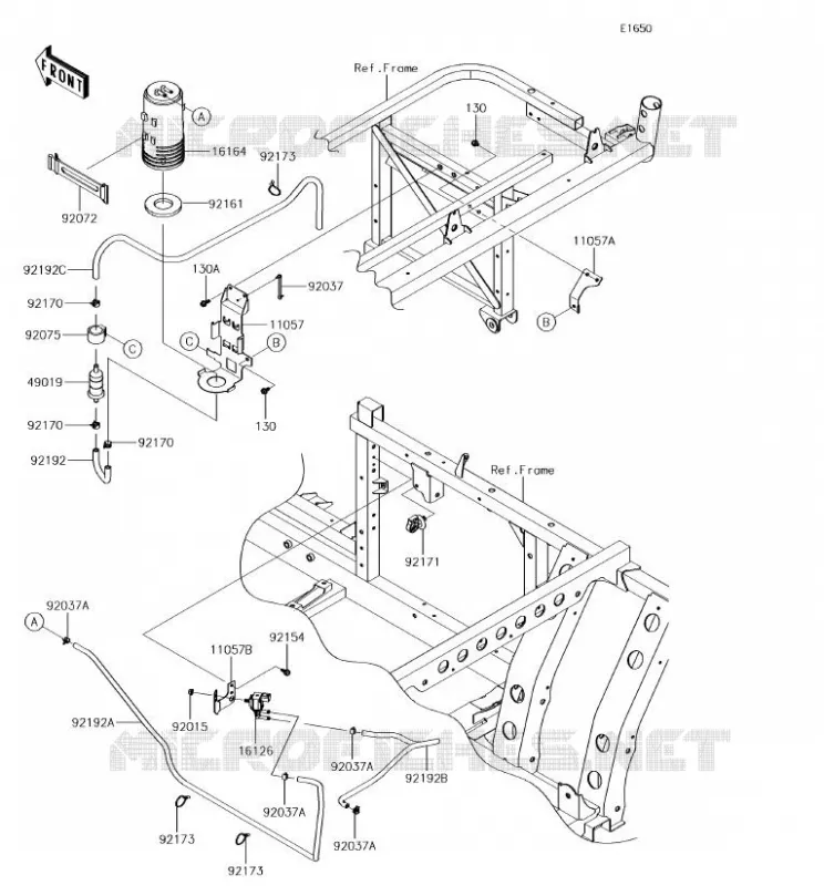SYSTEME D'EVAPORATION CARBURANT(CA) Kawasaki SSV 820 2018 MULE PRO-FXT  KAF820BJF