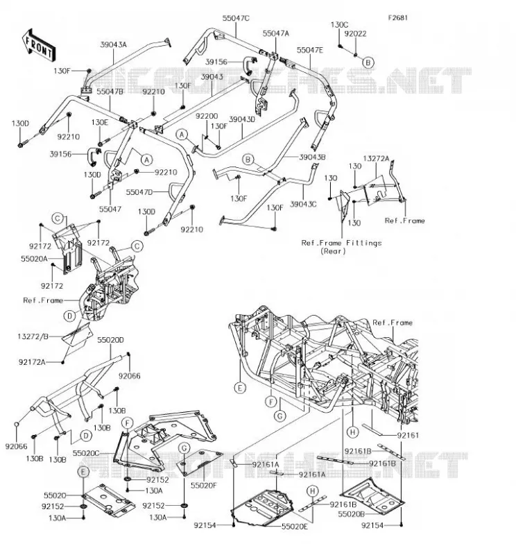 PROTECTION/CHASSIS CAB Kawasaki SSV 800 2018 TERYX 4  KRT800GJFA
