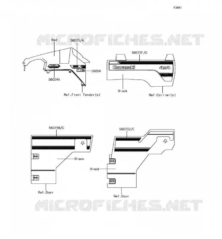 STICKER(RED) Kawasaki SSV 820 2018 MULE PRO-FXT  KAF820CJF