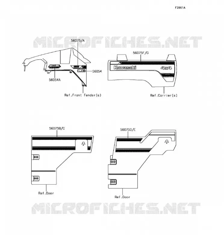 STICKER (NOIR) Kawasaki SSV 820 2018 MULE PRO-FXT  KAF820CJF