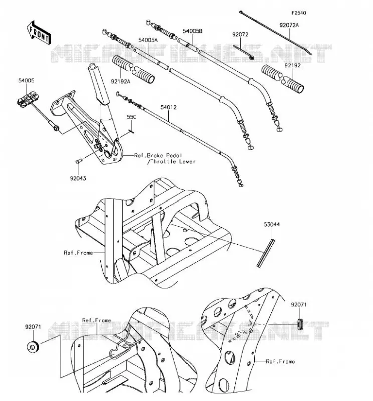 CABLES Kawasaki SSV 820 2018 MULE PRO-FX  KAF820EJF