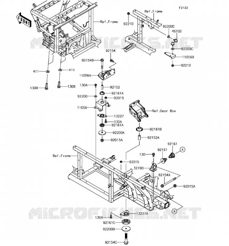 SUPPORT MOTEUR Kawasaki SSV 820 2018 MULE PRO-FX  KAF820EJF