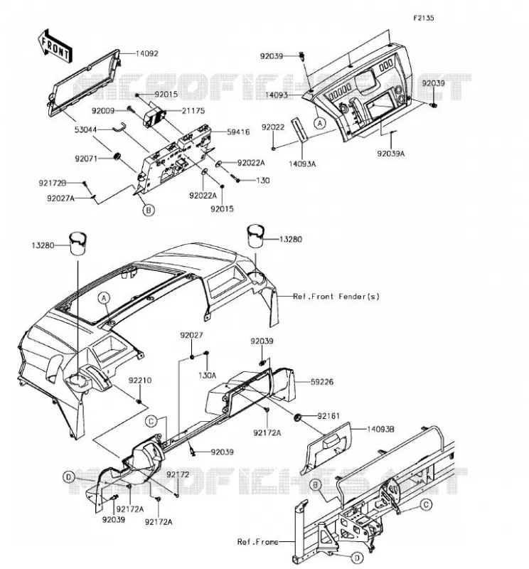 BOITE AVANT Kawasaki SSV 820 2018 MULE PRO-FX  KAF820GJF