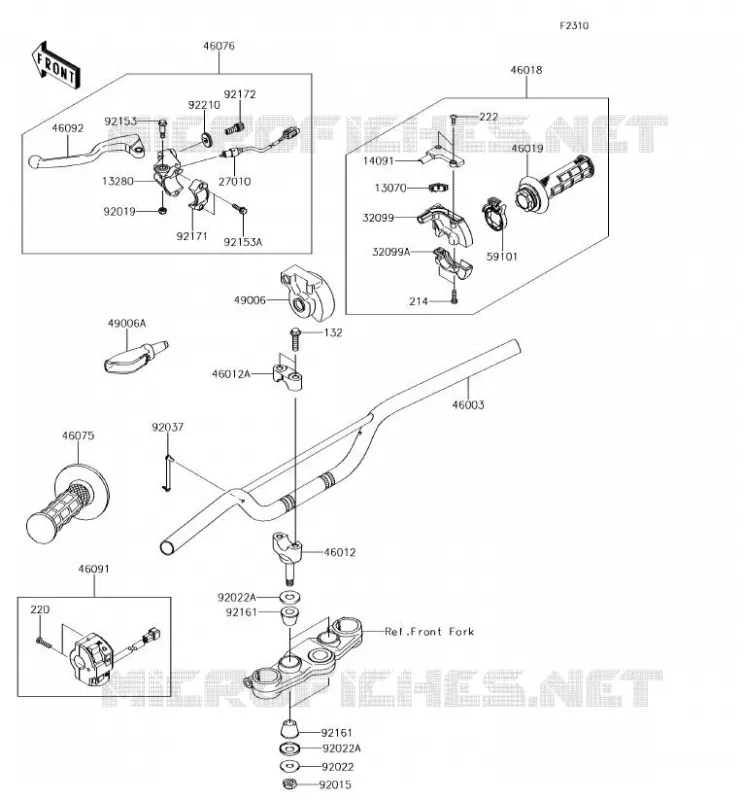 GUIDON Kawasaki TOUT-TERRAIN 140 2018 KLX140L  KLX140BJF