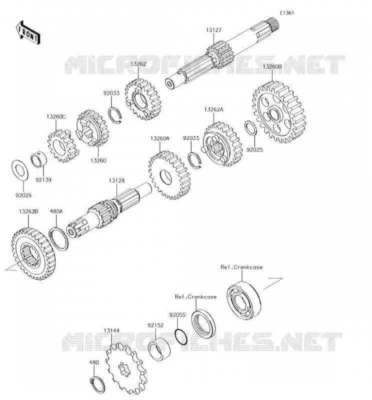 TRANSMISSION Kawasaki TOUT-TERRAIN 110 2018 KLX110  KLX110CJF