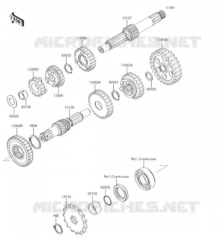 TRANSMISSION Kawasaki TOUT-TERRAIN 110 2018 KLX110  KLX110CJF