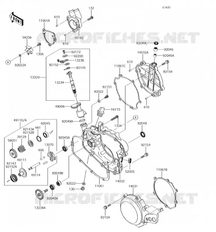COUVERCLES MOTEUR Kawasaki TOUT-TERRAIN 85 2018 KX85  KX85CJF