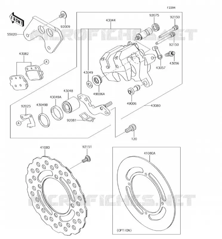 FREIN ARRIERE Kawasaki TOUT-TERRAIN 85 2018 KX85  KX85CJF