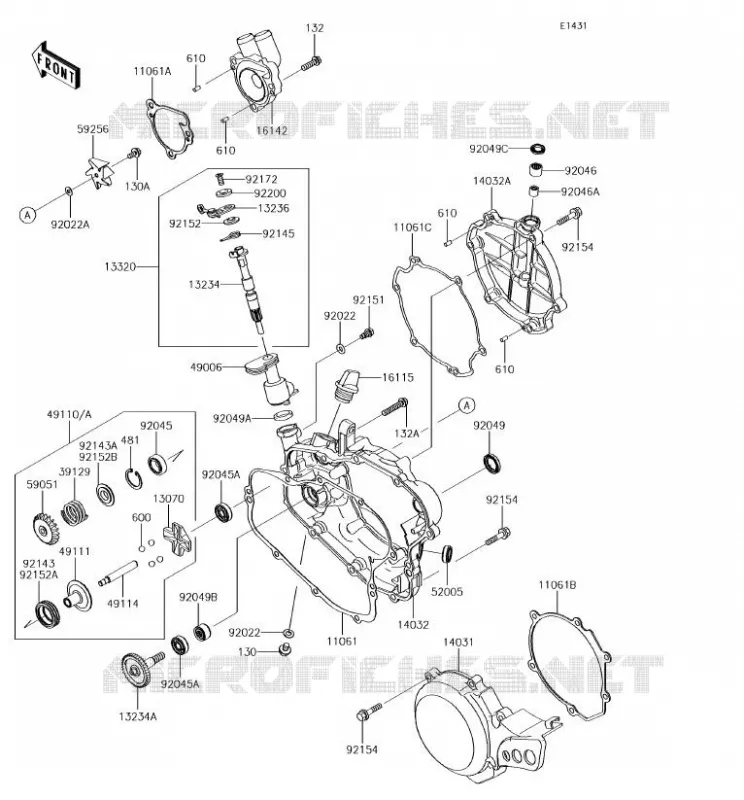 COUVERCLES MOTEUR Kawasaki TOUT-TERRAIN 85 2018 KX85  KX85CJF
