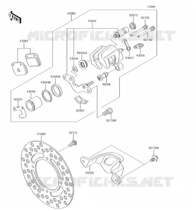 FREIN ARRIERE Kawasaki TOUT-TERRAIN 65 2018 KX65  KX65AJF
