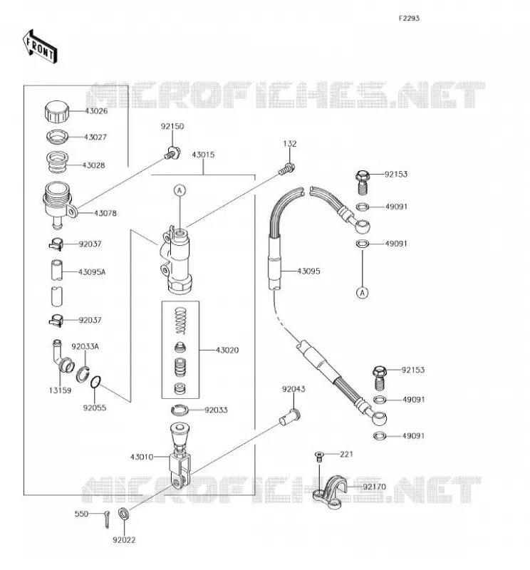 MAITRE CYLINDRE ARRI&Egrave;RE Kawasaki TOUT-TERRAIN 65 2018 KX65  KX65AJF