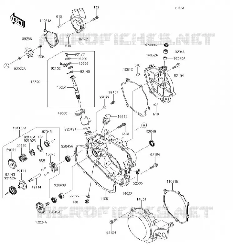 COUVERCLES MOTEUR Kawasaki TOUT-TERRAIN 100 2018 KX100  KX100FJF