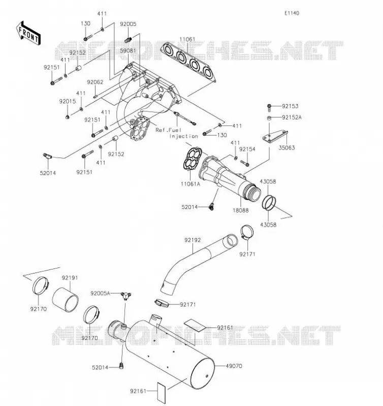 &Eacute;CHAPPEMENT Kawasaki JET SKI 1500 2019 JET SKI SX-R  JS1500AKF