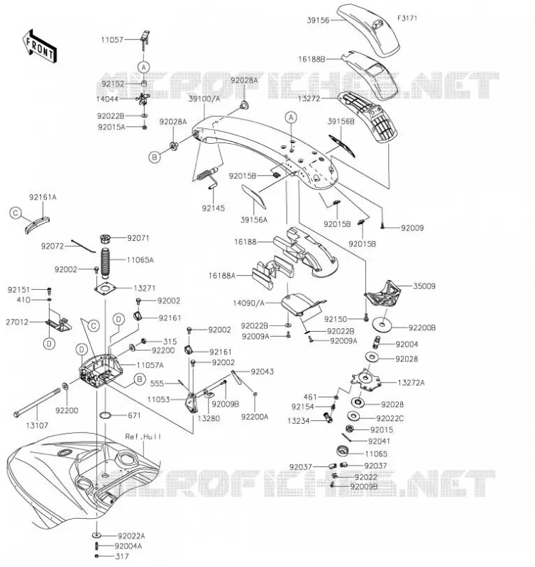 POIGNEE POLE Kawasaki JET SKI 1500 2019 JET SKI SX-R  JS1500AKF
