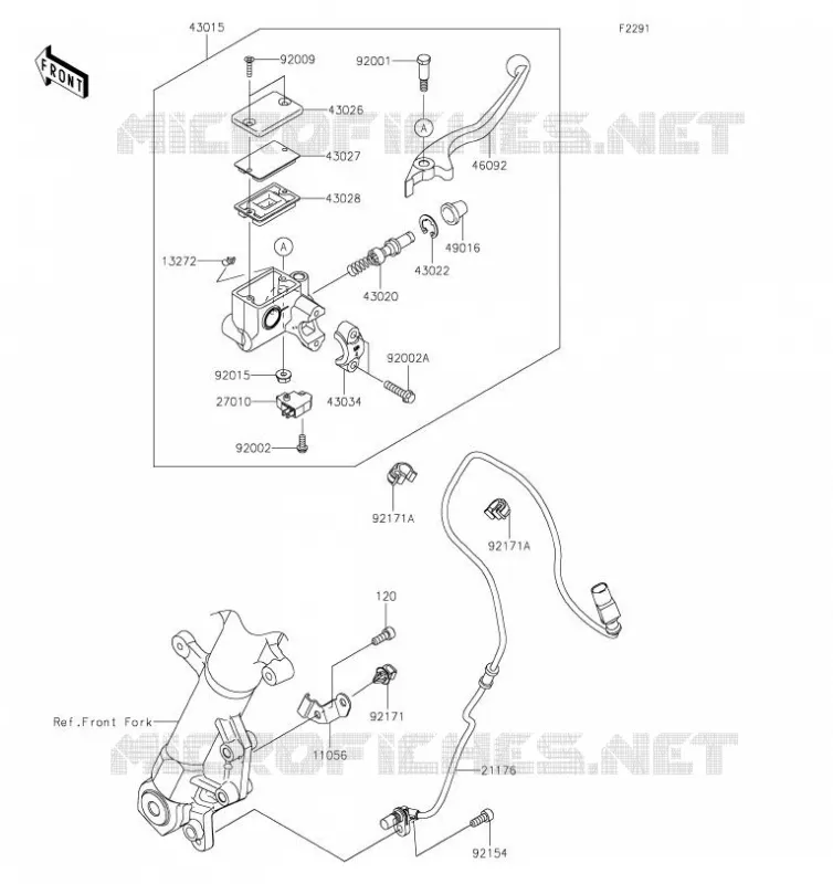 MAITRE CYLINDRE AV Kawasaki MOTOS 125 2019 Z125  BR125KKF