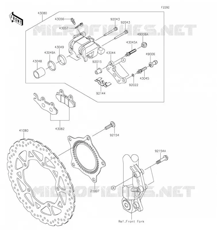 FREIN AVANT Kawasaki MOTOS 125 2019 NINJA 125  BX125AKF