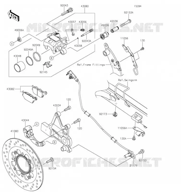 FREIN ARRIERE Kawasaki MOTOS 650 2019 VULCAN S  EN650CKFA