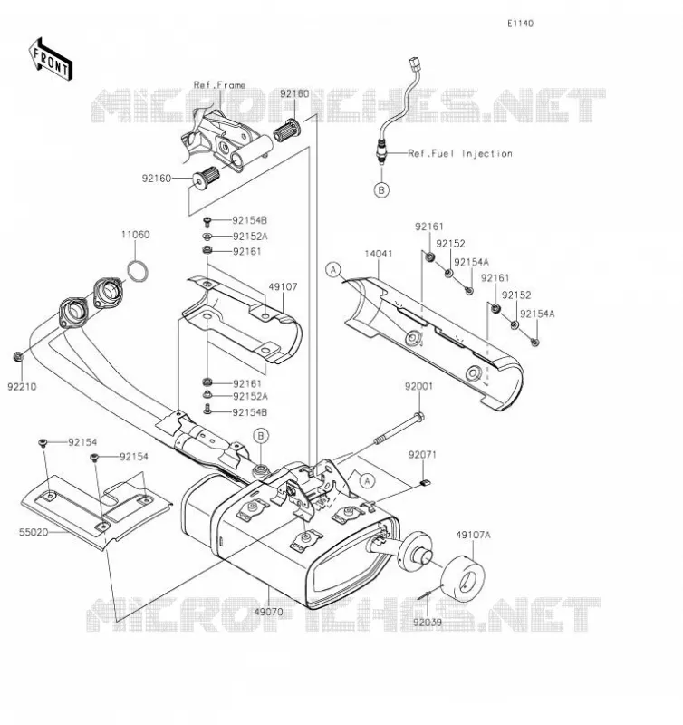 &Eacute;CHAPPEMENT Kawasaki MOTOS 650 2019 VULCAN S CAFE  EN650EKF