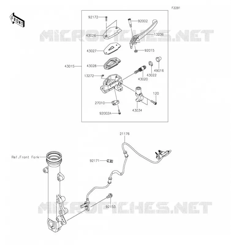 MAITRE CYLINDRE AV Kawasaki MOTOS 650 2019 VULCAN S CAFE  EN650EKF