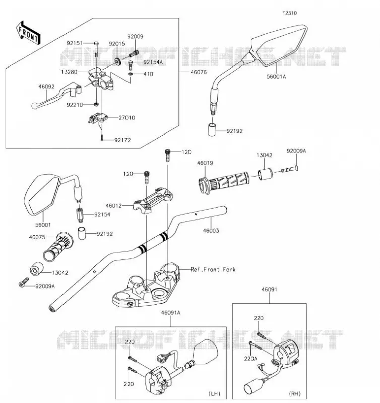 GUIDON Kawasaki MOTOS 300 2018 Z300  ER300BJFA