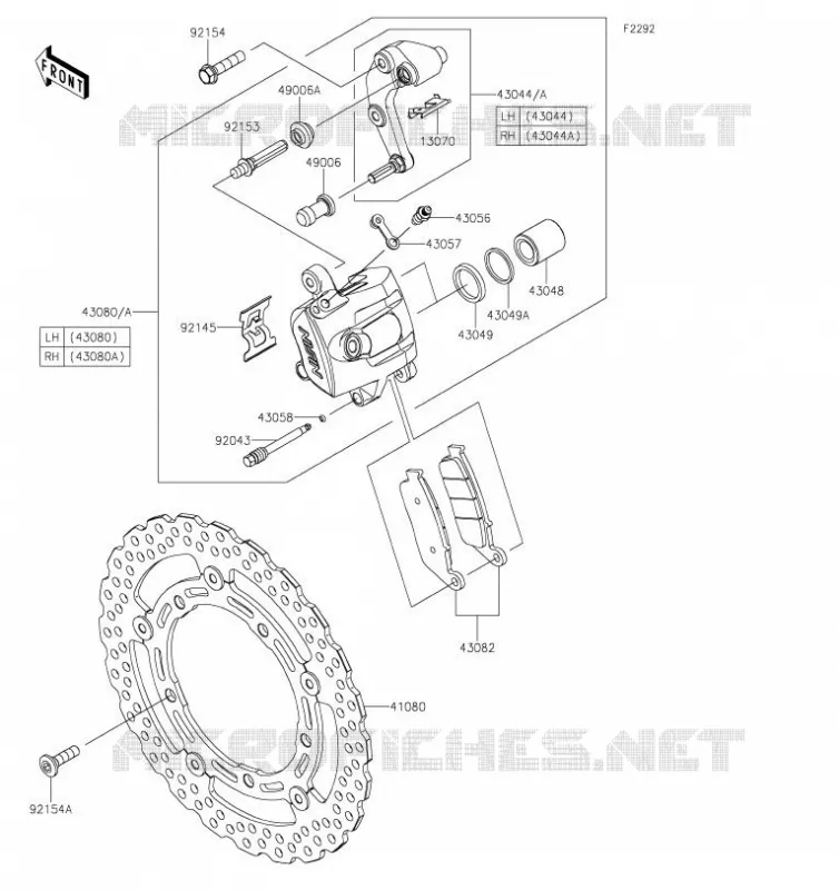 FREIN AVANT Kawasaki MOTOS 650 2019 Z650  ER650HKF
