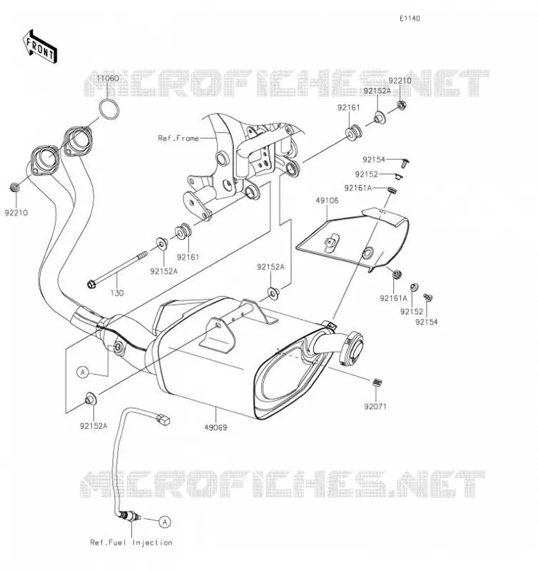 &Eacute;CHAPPEMENT Kawasaki MOTOS 650 2019 Z650  ER650HKF
